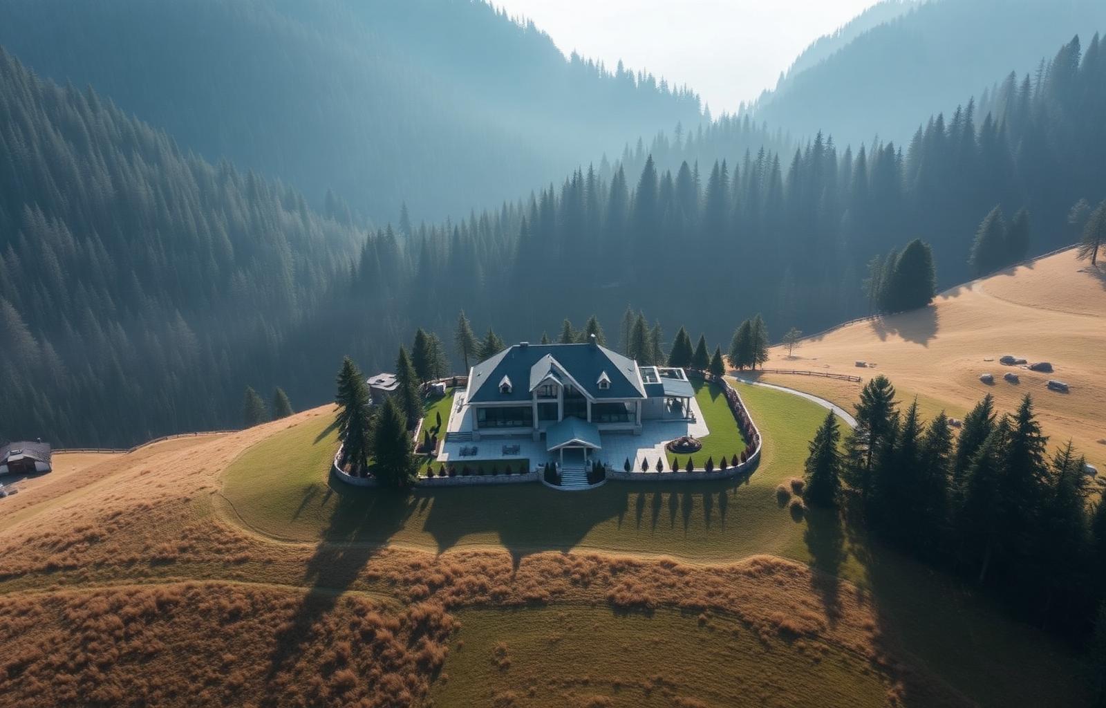 Villa aus der Vogelperspektive